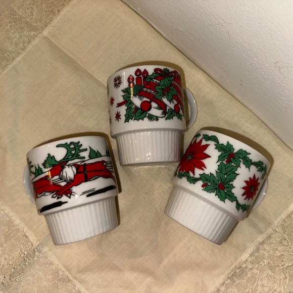 Christmas Holiday Stacking Mugs - Set of 3 - SY Japan Cups Coffee - Picture 4 of 4